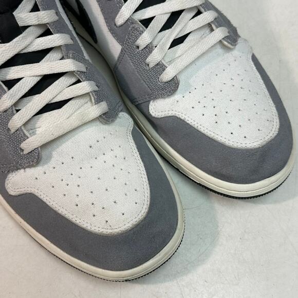 VGUC Nike Air Jordan 1 Mid SE Craft Black/Light Graphite/Sail/Cement Grey 14 - Picture 8 of 11